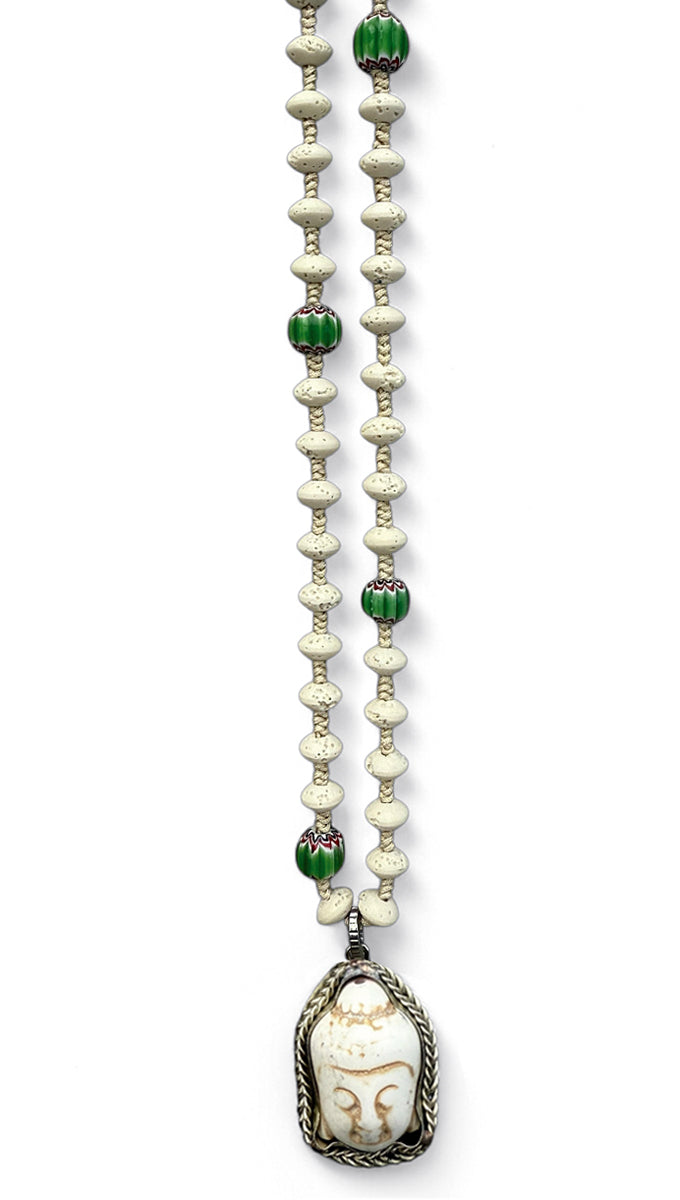 ICON Design Living Buddhakette Goa Lava Weiß 8 mm 90 cm Lang