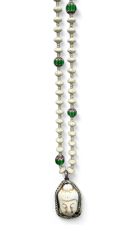 ICON Design Living Buddhakette Goa Lava Weiß 8 mm 90 cm Lang