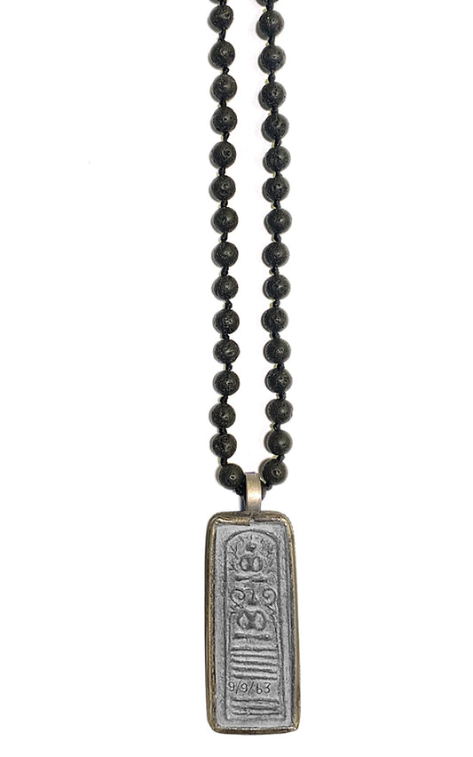 ICON Design Living Buddhakette Lavasteine 8 mm 90 cm Lang Unisex