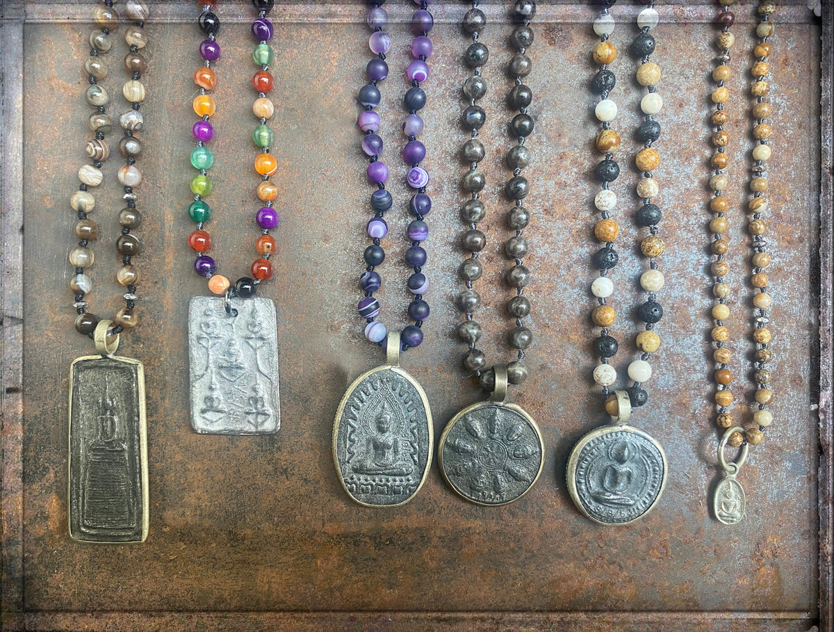 ICON Design Living Buddhaketten Buddha-Amulett Natursteine Unisex