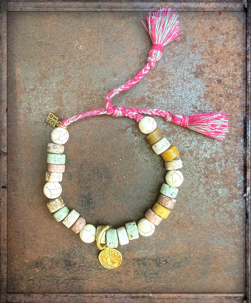 ICON Design Living Armband Tassel Multicolor Münz-Anhänger Vergoldet Längenverstellbar