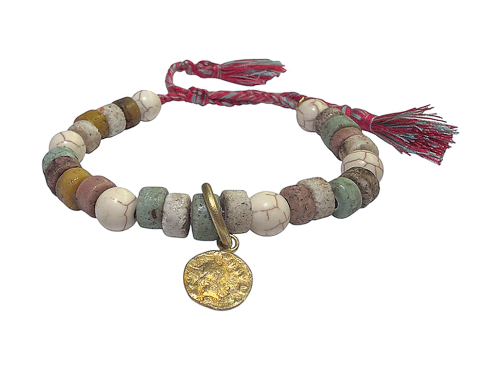 ICON Design Living Armband Tassel Mix Münz-Anhänger Vergoldet Längenverstellbar
