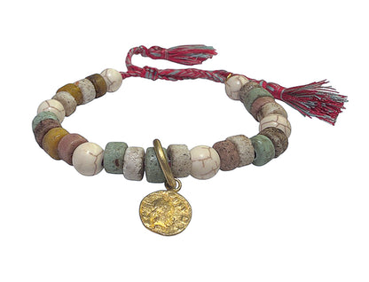 ICON Design Living Armband Tassel Mix Münz-Anhänger Vergoldet Längenverstellbar