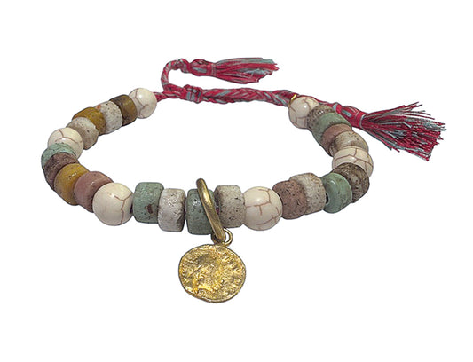 ICON Design Living Armband Tassel Mix Münz-Anhänger Vergoldet Längenverstellbar