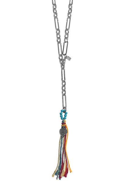 ICON Design Living Gliederkette Zoe Quaste Multicolor Versilbert 90 cm
