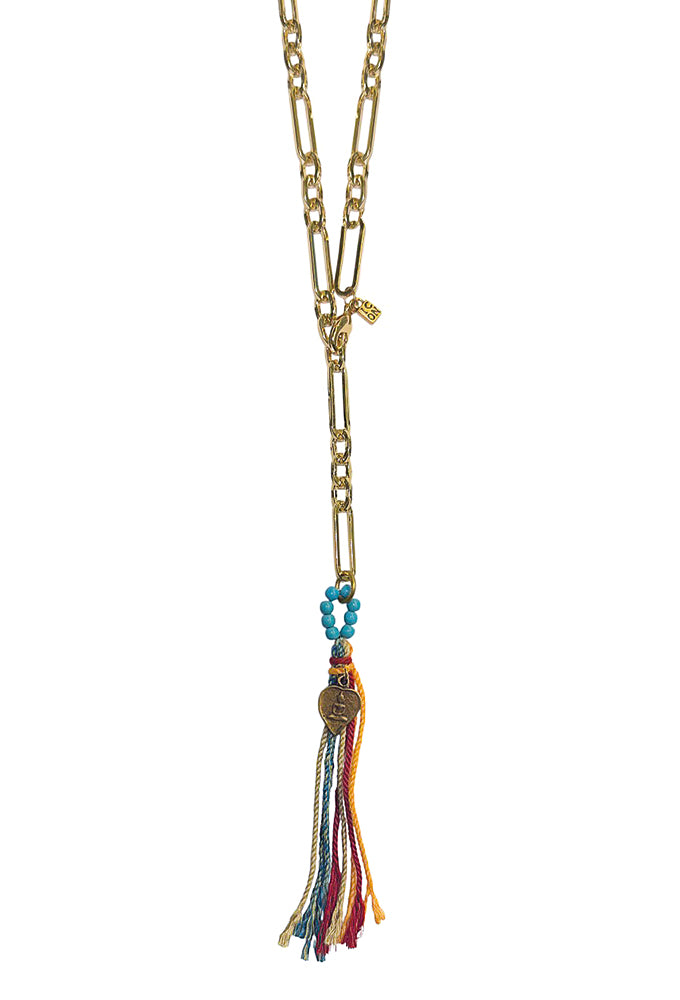 ICON Design Living Gliederkette Zoe Quaste Multicolor Vergoldet 90 cm