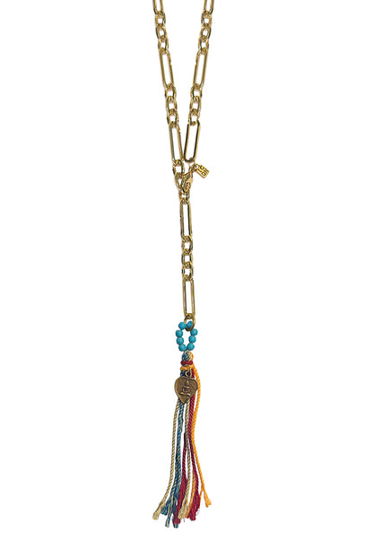 ICON Design Living Gliederkette Zoe Quaste Multicolor Vergoldet 90 cm
