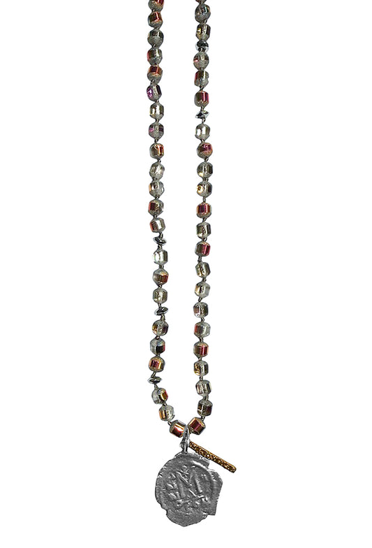 ICON Design Living Kette Kharma Grau Mix Silber 90 cm