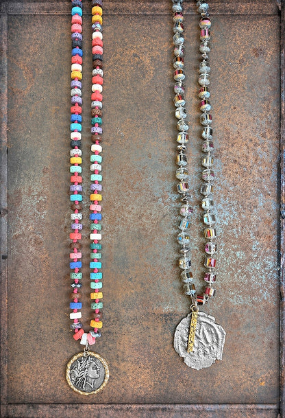 ICON Design Living Kette Lava Multicolor Coin Münz-Anhänger 90 cm Lang
