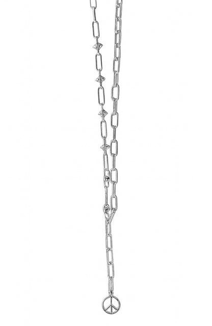 ICON Design Living Y-Kette Peace-Anhänger Lang Versilbert