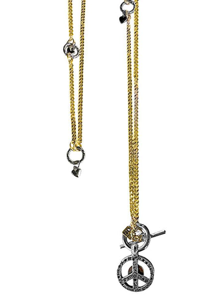 ICON Design Living Peace-Kette Y-Kette Happy Smiley Lang Vergoldet Versilbert Bicolor