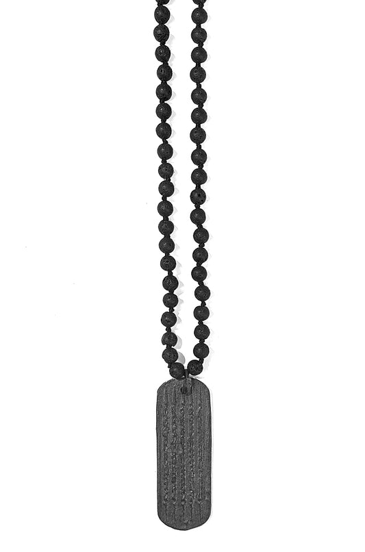 ICON Design Living Amulett Angelina Kambodscha Lavasteine 6 mm 70 cm Lang Geknotet Unisex
