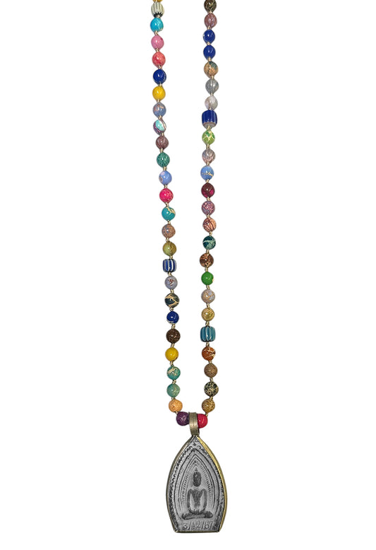 ICON Design Living Buddhakette Jaspis Multicolor 6 mm 90 cm Lang Geknotet
