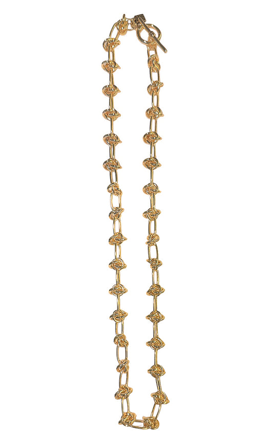 ICON Design Living Kette Knot Knoten-Design Gold Plattiert 45 cm Lang