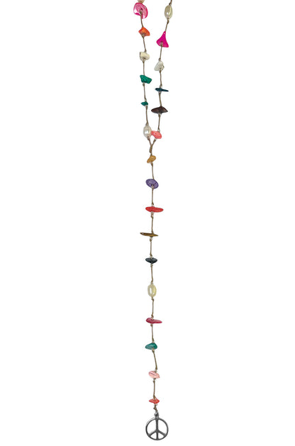 ICON Design Living Y-Kette Stella Peace-Anhänger Silber Multicolor Süsswasserperlen