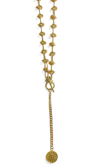 ICON Design Living Y-Kette Knoten-Design Buddha-Amulett Vergoldet