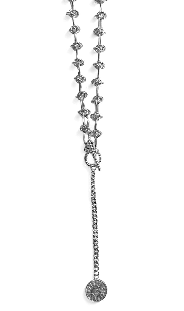ICON Design Living Y-Kette Knoten-Design Buddha-Amulett Versilbert