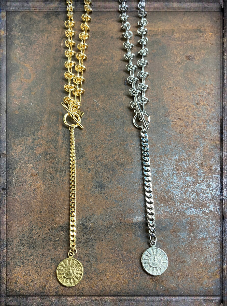 ICON Design Living Y-Ketten Knoten-Design Buddha-Amulett Vergoldet Versilbert