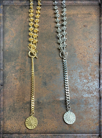 ICON Design Living Y-Ketten Knoten-Design Buddha-Amulett Vergoldet Versilbert