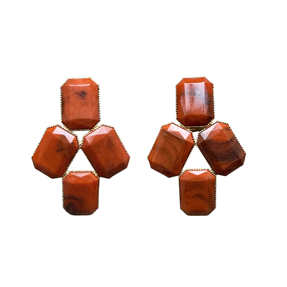 Justwin Resin Ohrringe Coral
