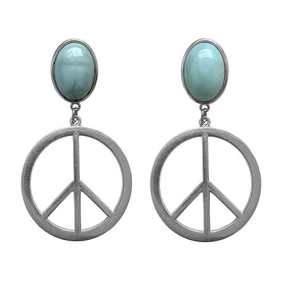 Justwin Ohrringe Peace Silber Türkis