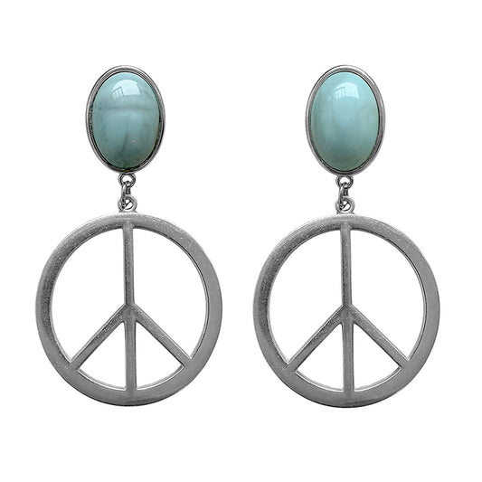 Justwin Ohrringe Peace Silber Türkis
