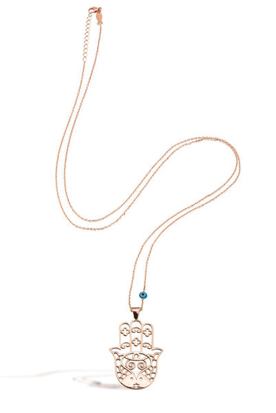 Kette | Hamsa Necklace | Rosé Plattiert