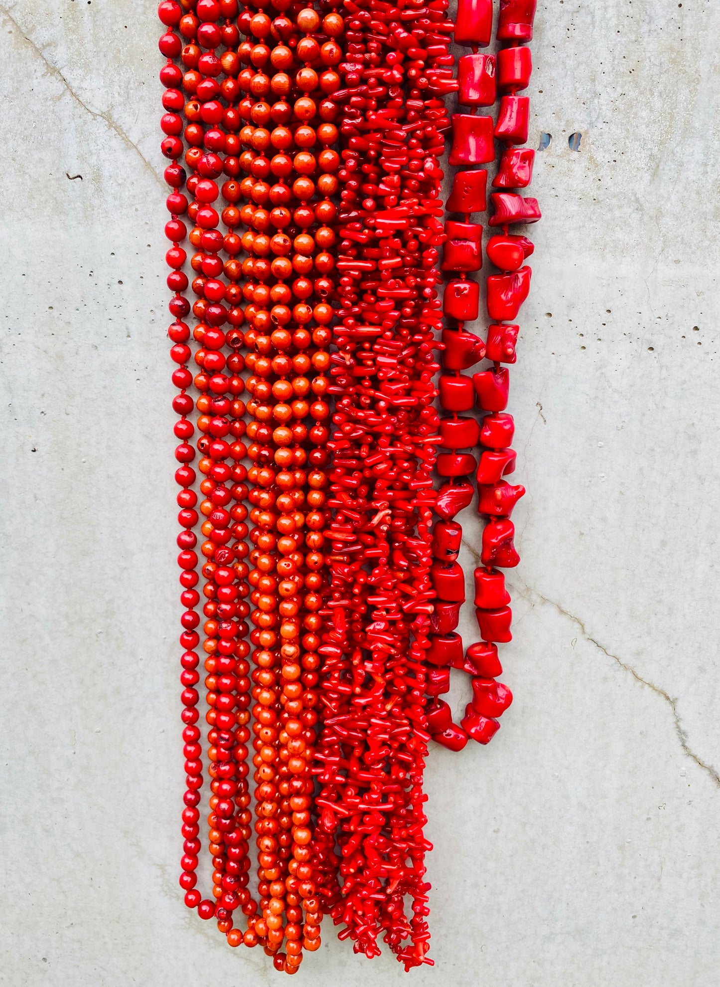 Ketten Bambuskoralle Rot 120 cm Lang