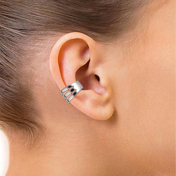 Kurshuni Ear Cuff 925 Sterling Silber Anthrazit Rhodiniert Model