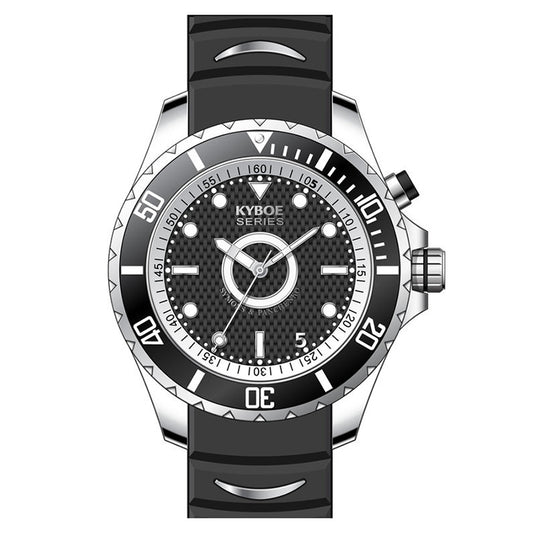 Kyboe Uhr 55 mm Groß Edelstahl Schwarz