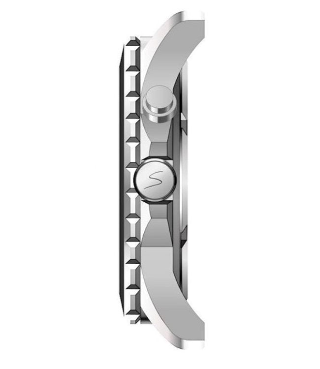 KYBOE XXL Uhr Giant Amsterdam Schwarz 55 mm Edelstahlgehäuse Silikonarmband 10 ATM Seitlich
