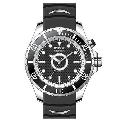 KYBOE XXL Uhr Giant Amsterdam Schwarz 55 mm Edelstahlgehäuse Silikonarmband 10 ATM