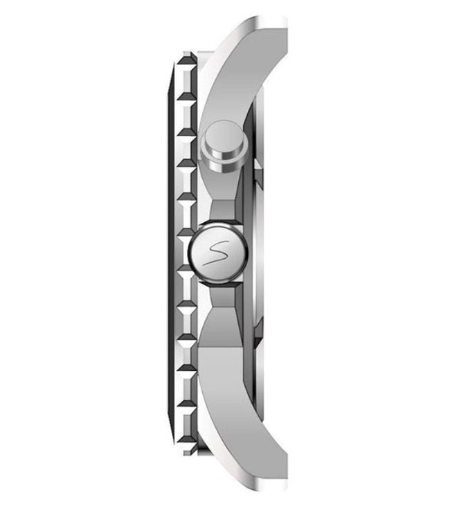 KYBOE XXL Uhr Giant Den Haag 55 mm Zifferblatt Weiß Silikonarmband Schwarz LED-Lichtbeleuchtung 10 ATM Seitlich