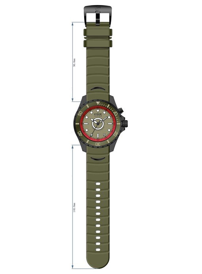 KYBOE XXL Uhr Giant Godzilla Army Green 55 mm Edelstahlgehäuse Anthrazit Plattiert Silikonarmband LED-Lichtbeleuchtung Rot-Pink