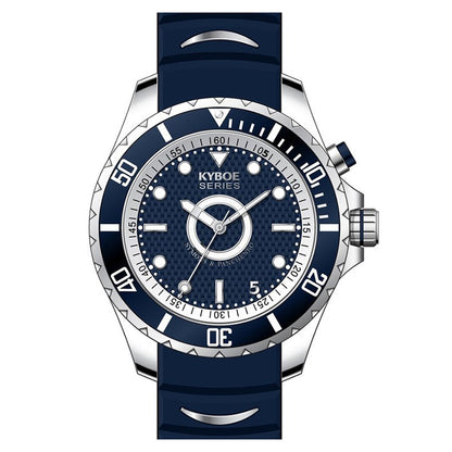 KYBOE XXL Uhr Giant Oslo Dunkelblau 55 mm Edelstahlgehäuse Silikonarmband 10 ATM