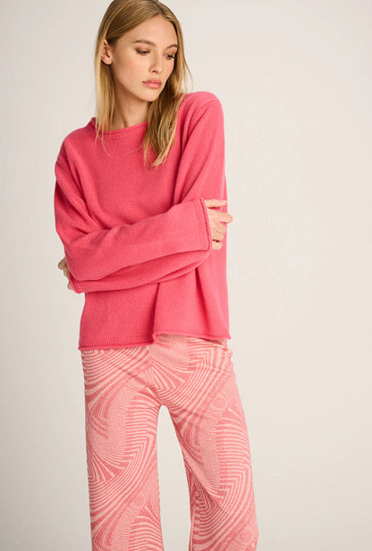 Les Tricots d'O Hose Coral Muster-Mix Lurex-Glitzer Leicht Ausgestelltes Bein Elastischer Bund Model 4