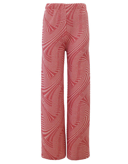 Les Tricots d'O Hose Coral Muster-Mix Lurex-Glitzer Leicht Ausgestelltes Bein Elastischer Bund