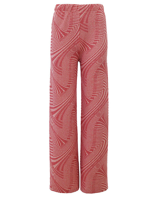 Les Tricots d'O Hose Coral Muster-Mix Lurex-Glitzer Leicht Ausgestelltes Bein Elastischer Bund