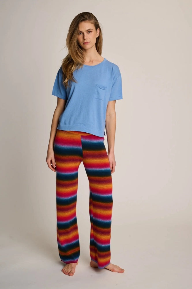 Les Tricots d'O Hose Michelle Streifen Strick Baumwolle Multicolor Mix Model 2