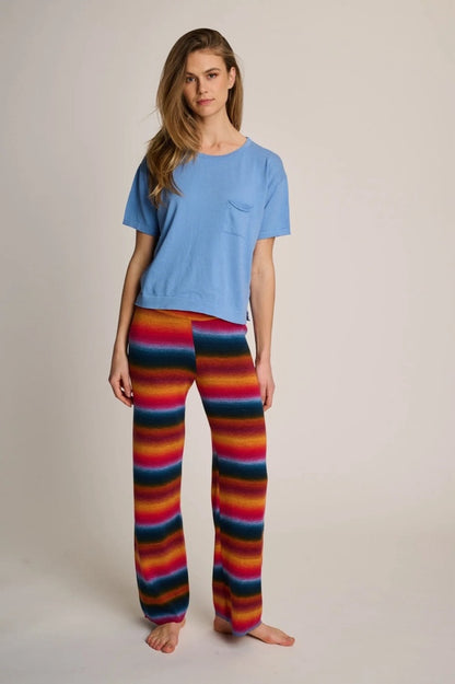 Les Tricots d'O Hose Michelle Streifen Strick Baumwolle Multicolor Mix Model 2