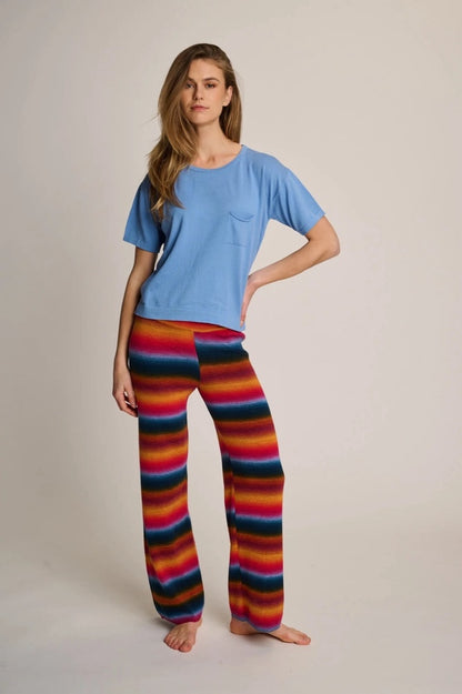 Les Tricots d'O Hose Michelle Streifen Strick Baumwolle Multicolor Mix Model 3