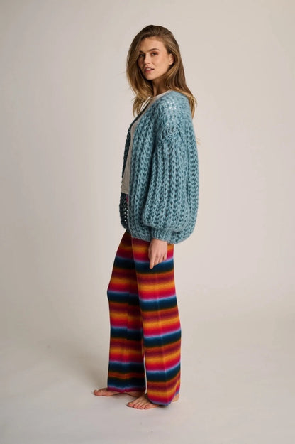 Les Tricots d'O Hose Michelle Streifen Strick Baumwolle Multicolor Mix Model 4