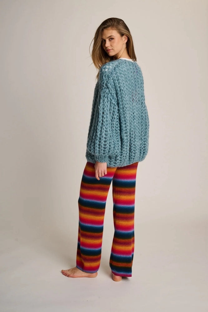 Les Tricots d'O Hose Michelle Streifen Strick Baumwolle Multicolor Mix Model 5