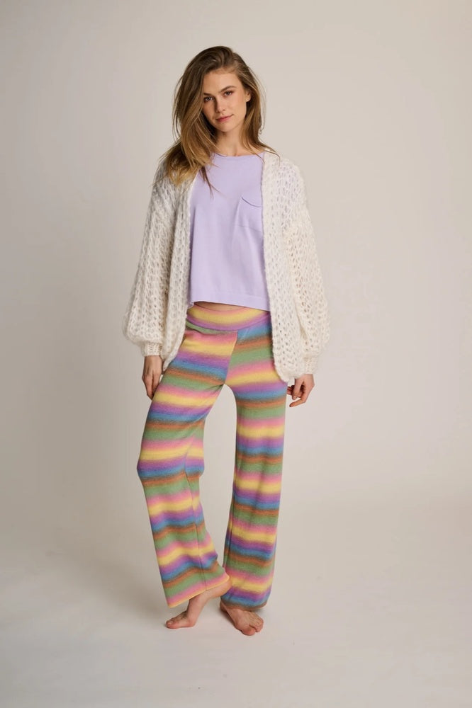 Les Tricots d'O Hose Michelle Streifen Strick Baumwolle Pastell Multicolor Model 5