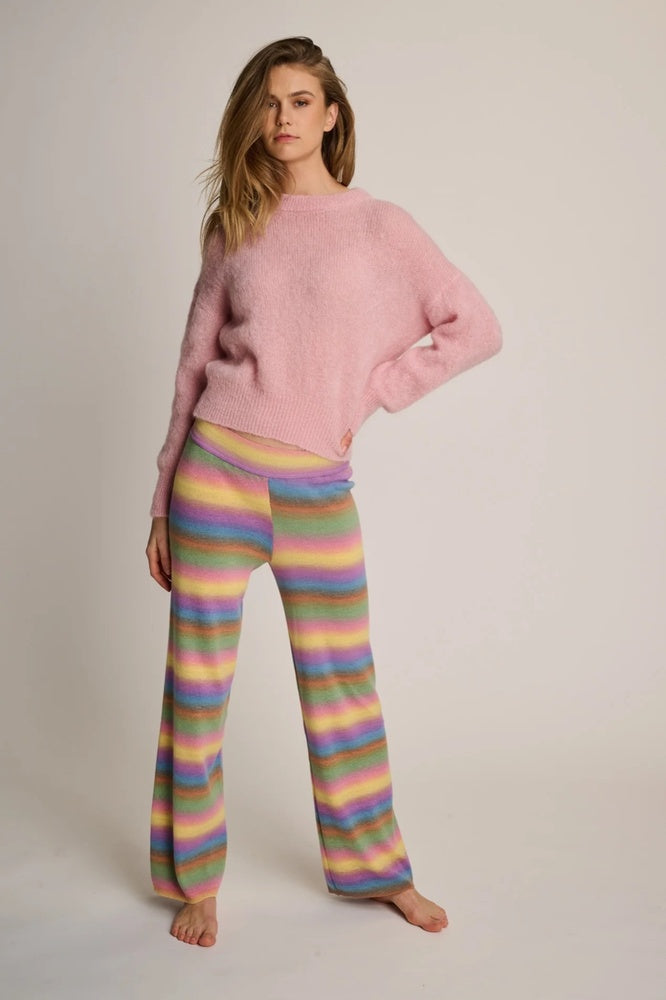 Les Tricots d'O Hose Michelle Streifen Strick Baumwolle Pastell Multicolor Model