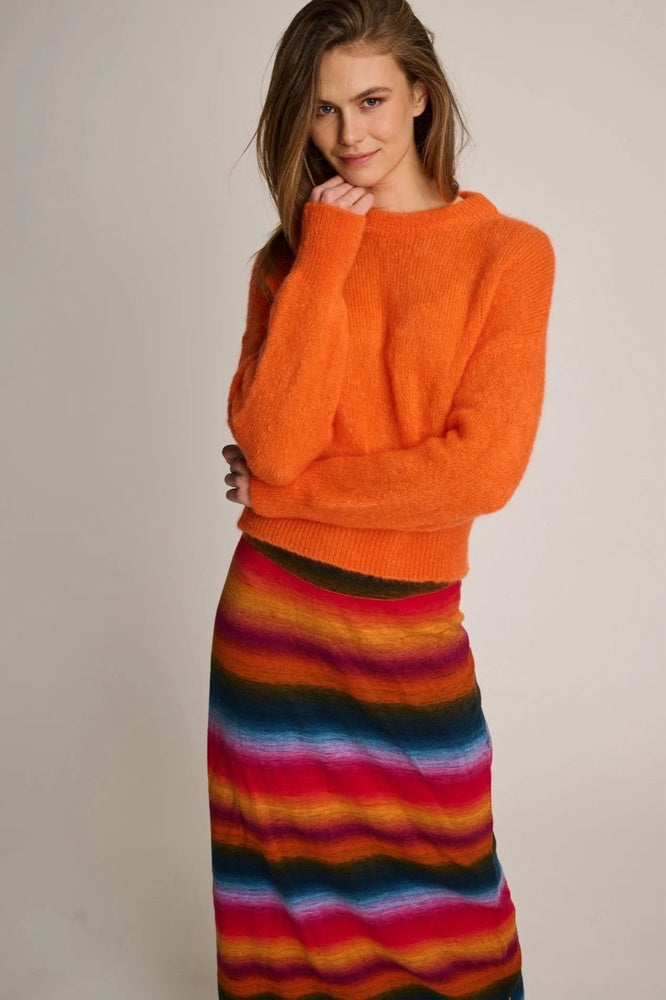 Les Tricots d'O Maxi-Rock Manon Streifen Strick Baumwolle Multicolor Mix Model 2