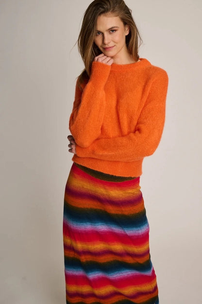 Les Tricots d'O Maxi-Rock Manon Streifen Strick Baumwolle Multicolor Mix Model 2