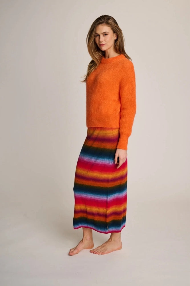 Les Tricots d'O Maxi-Rock Manon Streifen Strick Baumwolle Multicolor Mix Model 3