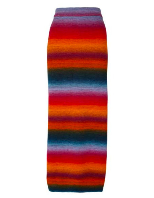 Les Tricots d'O Maxi-Rock Manon Streifen Strick Baumwolle Multicolor Mix