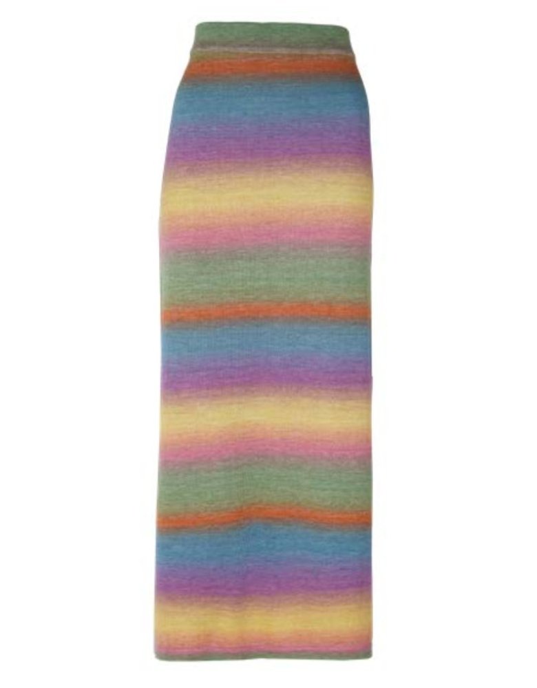 Les Tricots d'O Maxi-Rock Manon Streifen Strick Baumwolle Pastell Multicolor